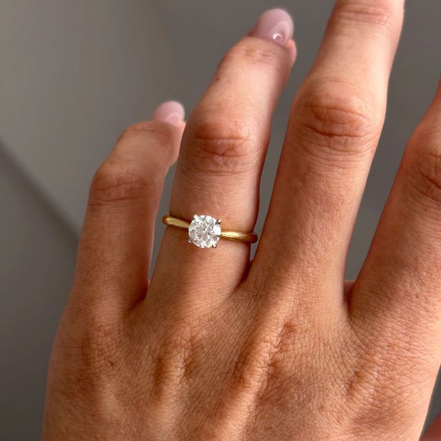 0.80 Carat Lab Grown Round Diamond Solitaire Engagement Ring in Two Tone - Jessie