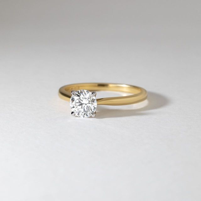 0.80 Carat Lab Grown Round Diamond Solitaire Engagement Ring in Two Tone - Jessie