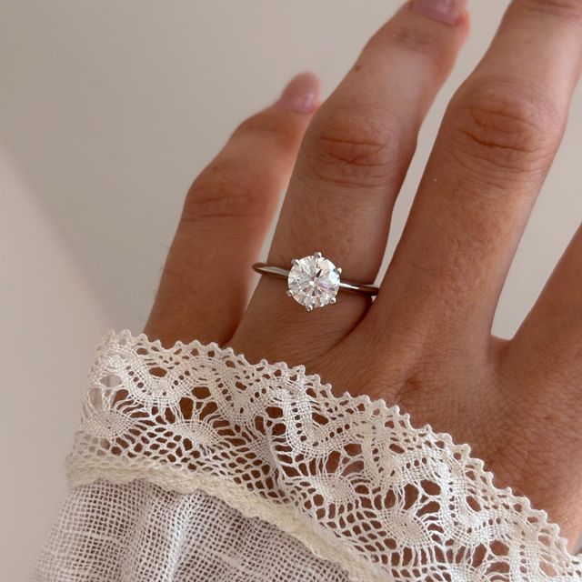 1.50 Carat Lab Grown Round Diamond Solitaire Engagement Ring in Platinum - Kylie