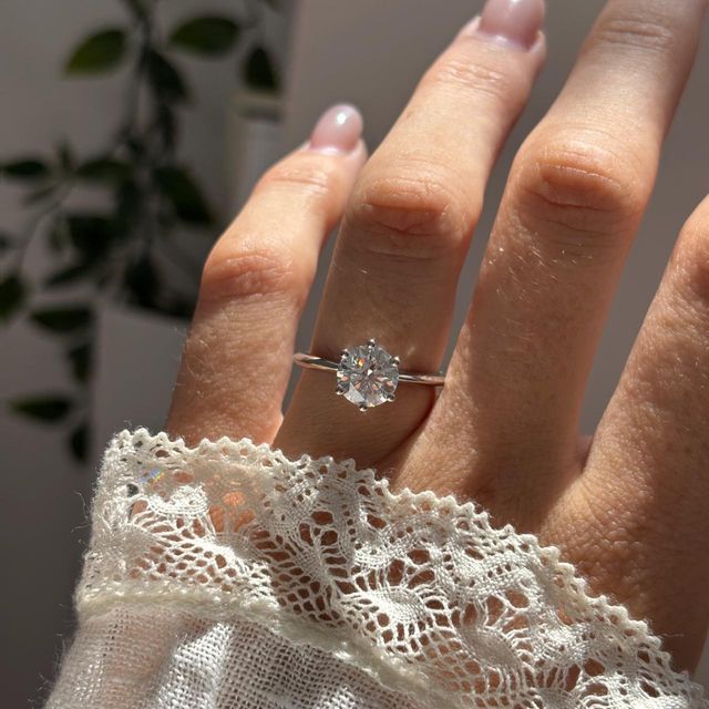 1.50 Carat Lab Grown Round Diamond Solitaire Engagement Ring in Platinum - Kylie
