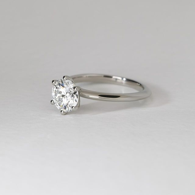 1.50 Carat Lab Grown Round Diamond Solitaire Engagement Ring in Platinum - Kylie