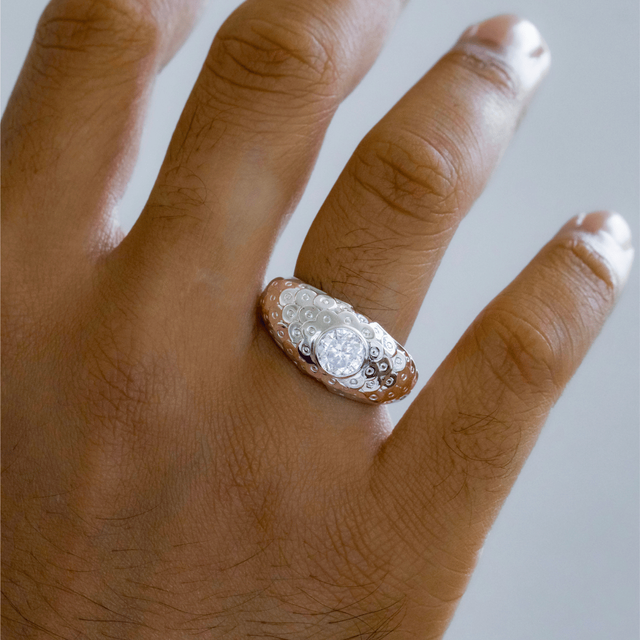 2 Carat Lab Grown Round Diamond Men's Engagement Ring in Platinum - Dahlia