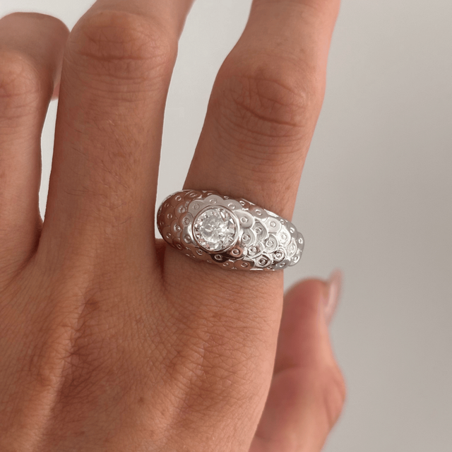 2 Carat Lab Grown Round Diamond Men's Engagement Ring in Platinum - Dahlia