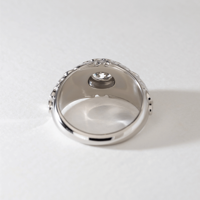 2 Carat Lab Grown Round Diamond Men's Engagement Ring in Platinum - Dahlia