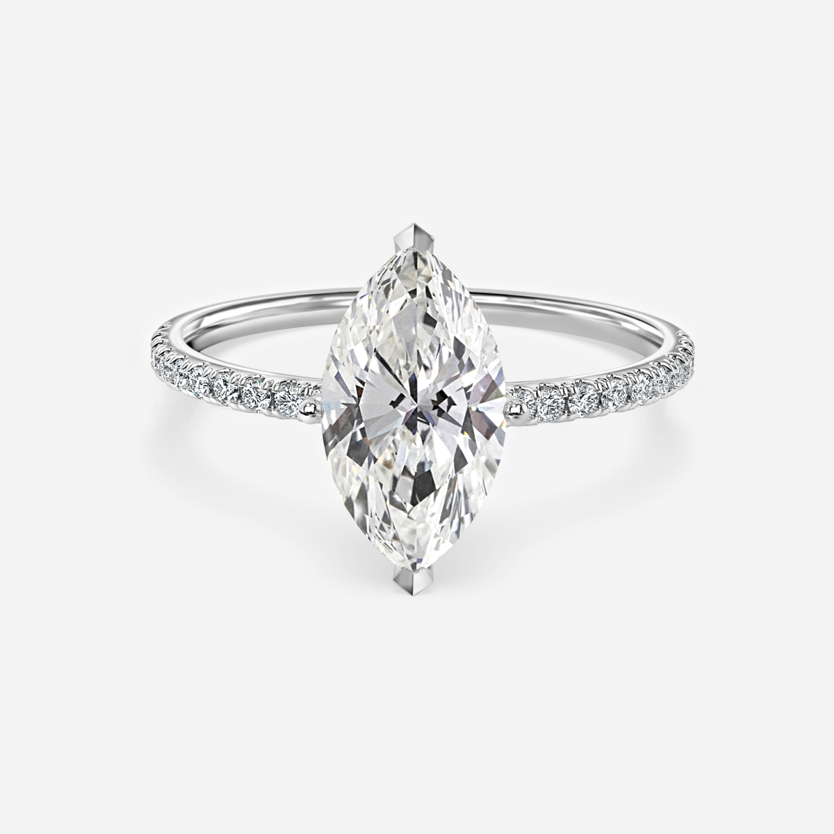 Jessica White Gold Pave Engagement Ring