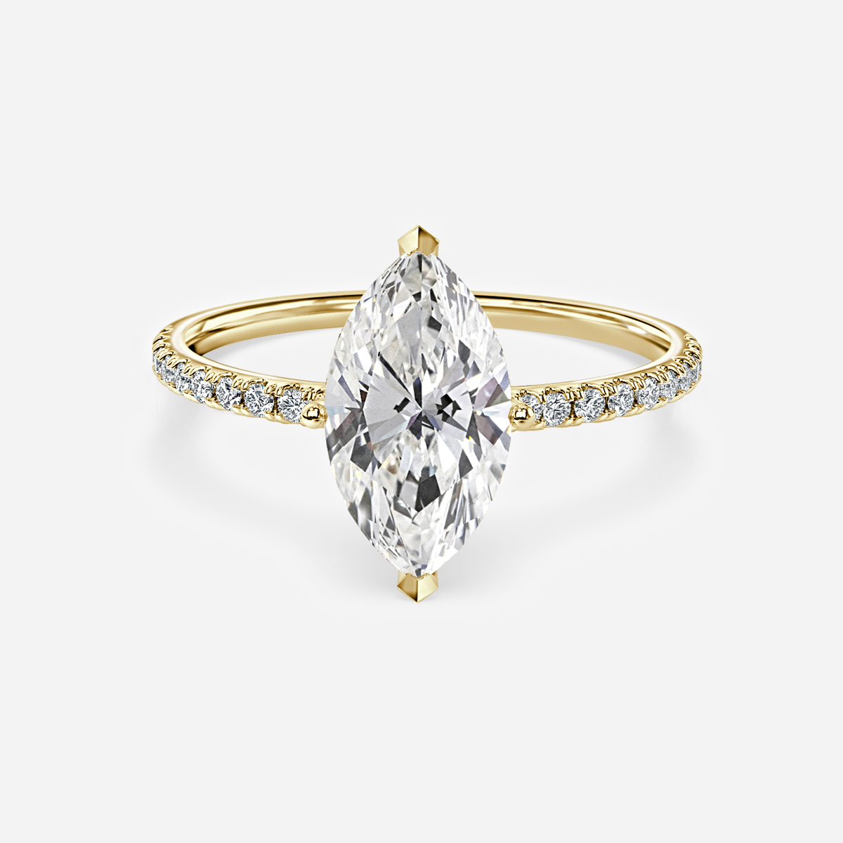 Jessica Yellow Gold Pave Engagement Ring