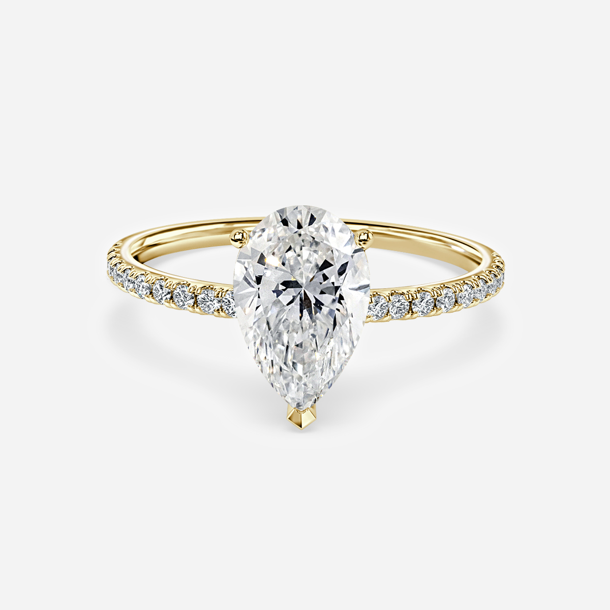 Jessica Yellow Gold Pave Engagement Ring