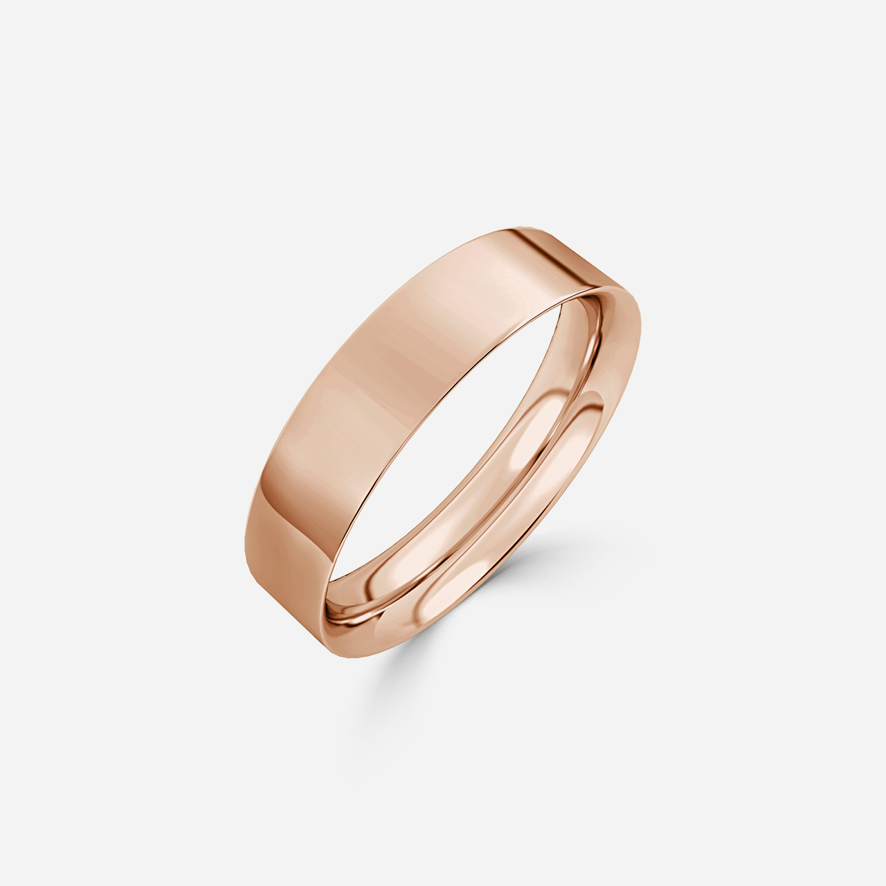 Flat Court Wedding Ring In Rose Gold