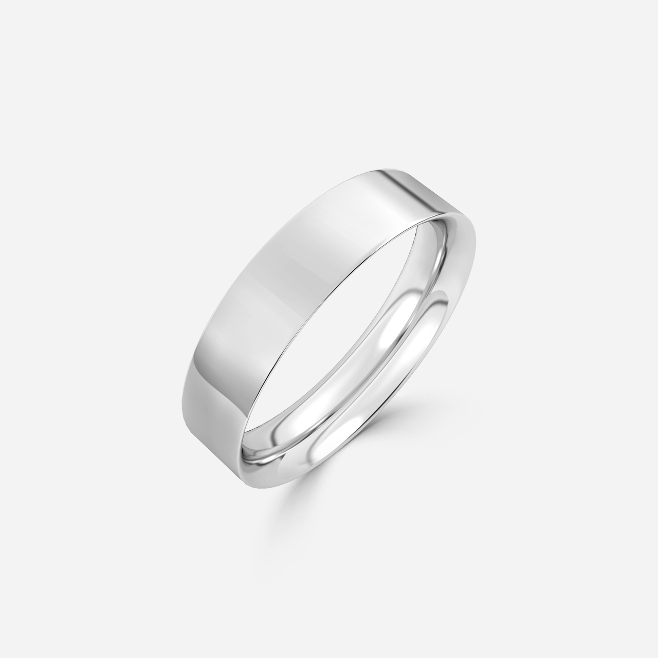 Flat Court Wedding Ring In Platinum
