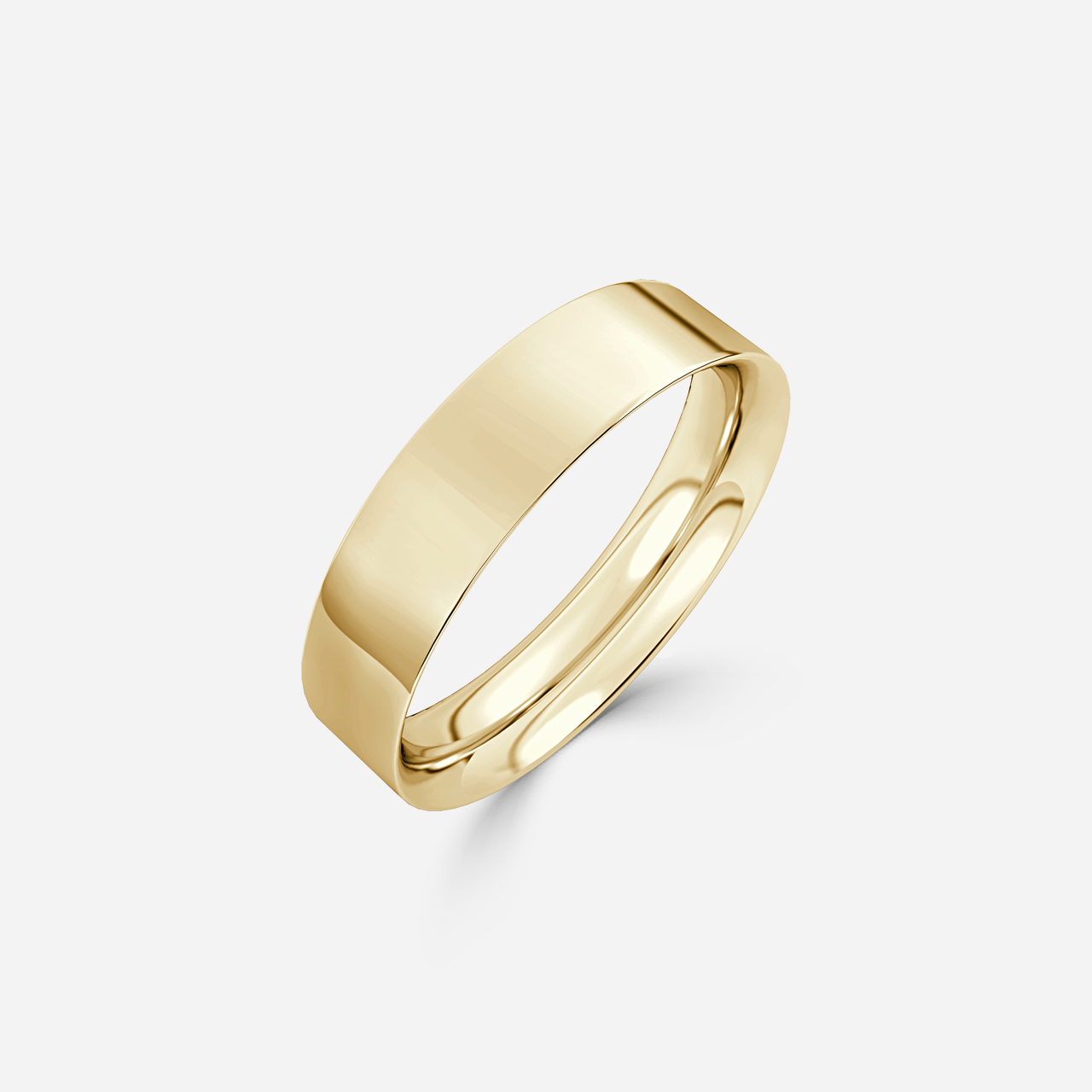 Flat Court Wedding Ring In Yellow Gold