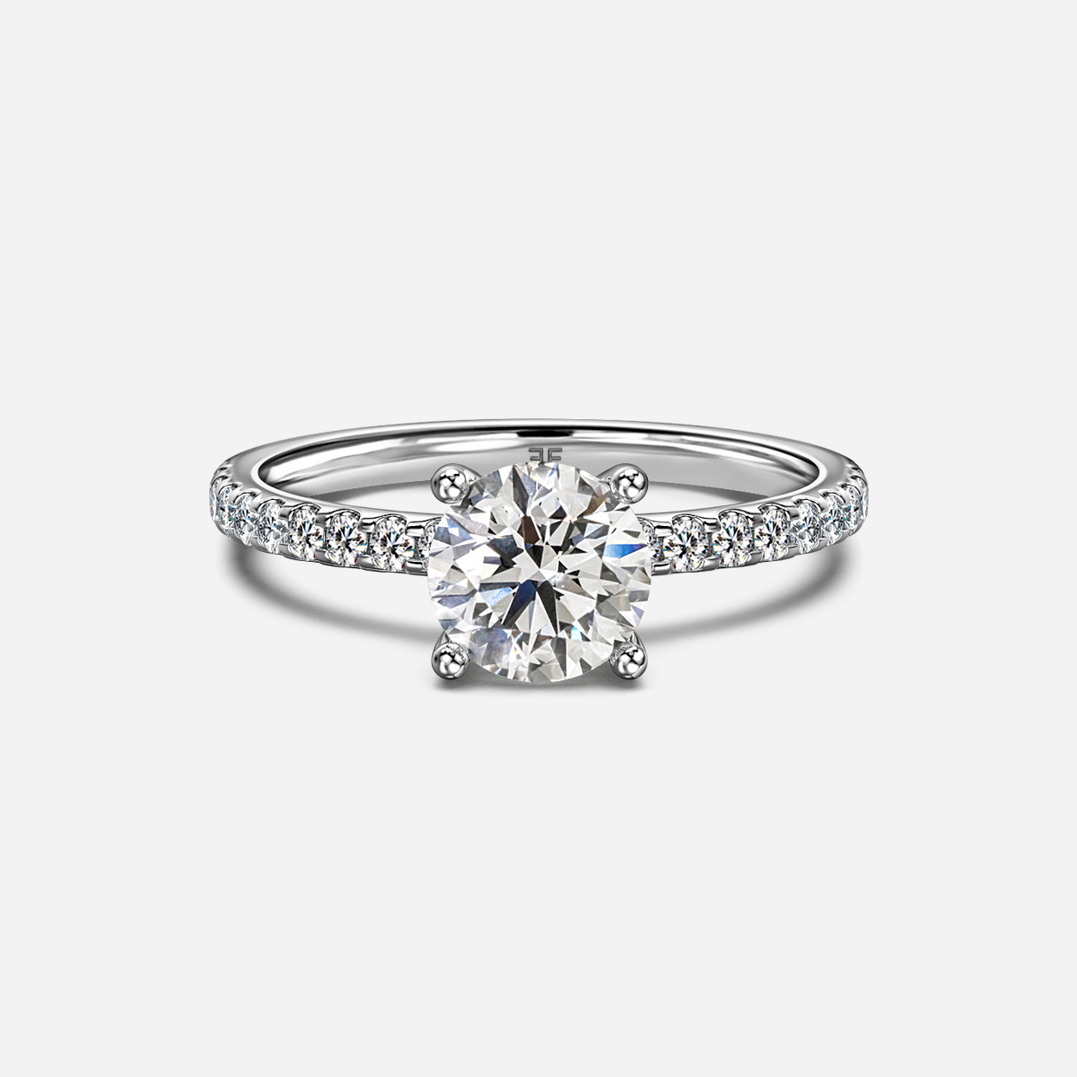 Jessica White Gold Pave Engagement Ring