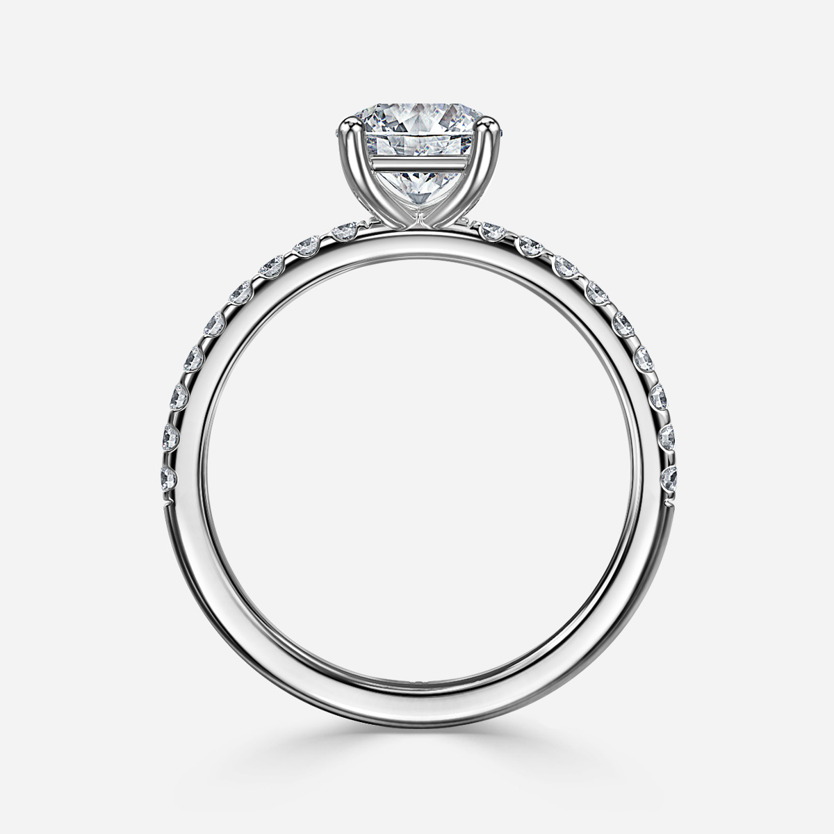 Jessica White Gold Pave Engagement Ring