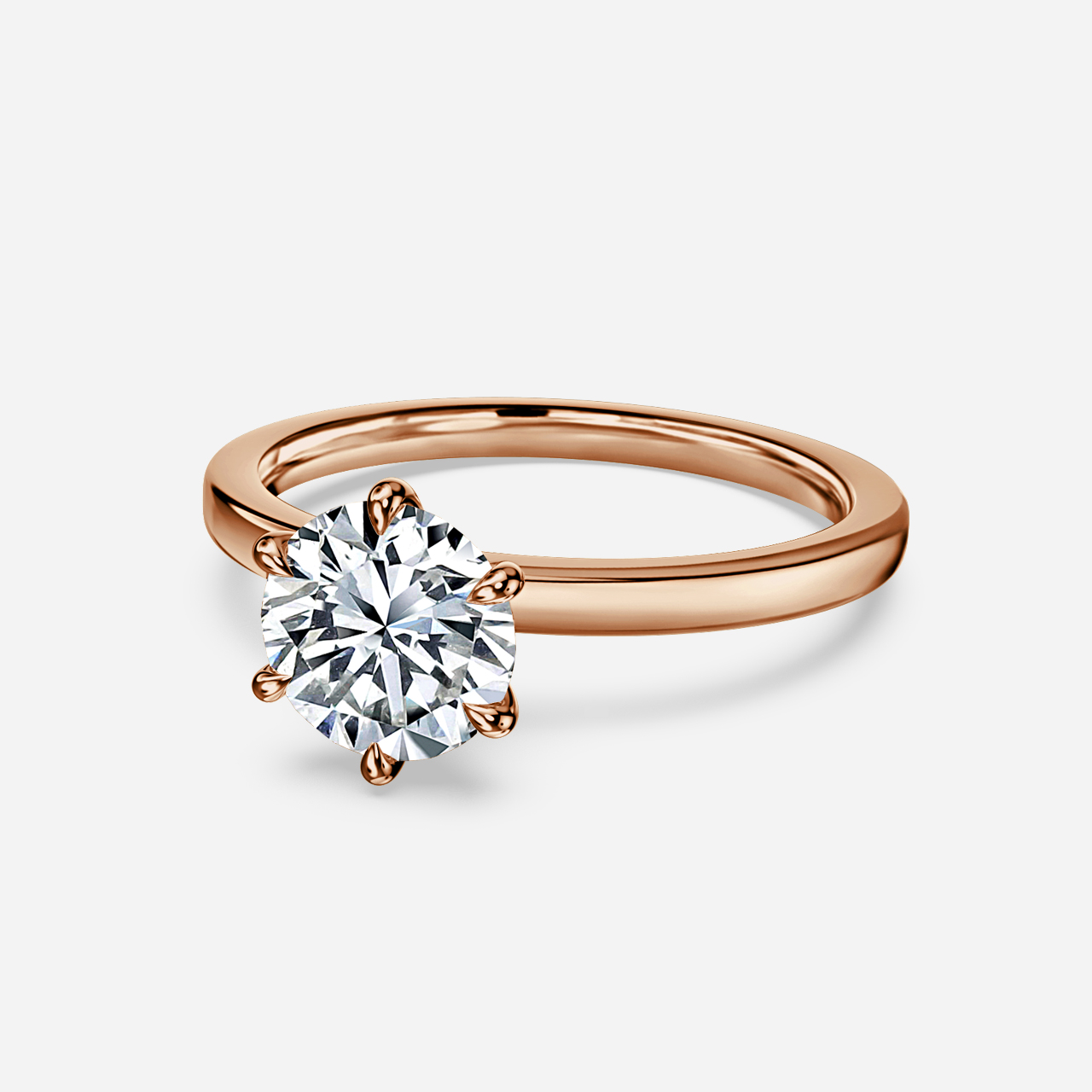 Divya Rose Gold Solitaire Engagement Ring