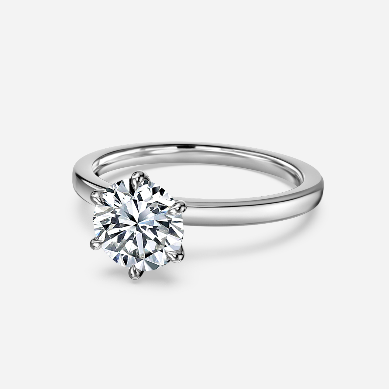 Divya White Gold Solitaire Engagement Ring