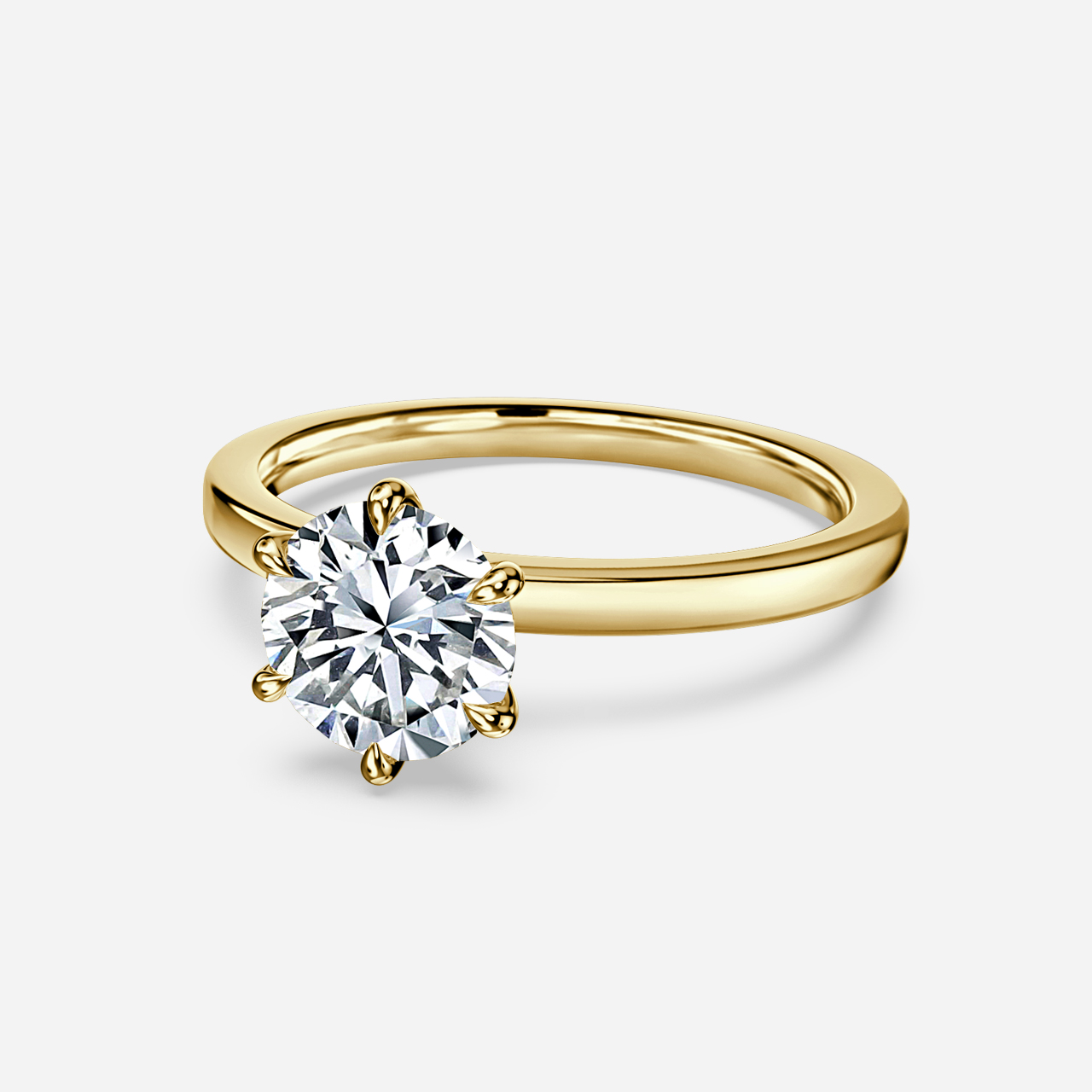 Divya Yellow Gold Solitaire Engagement Ring