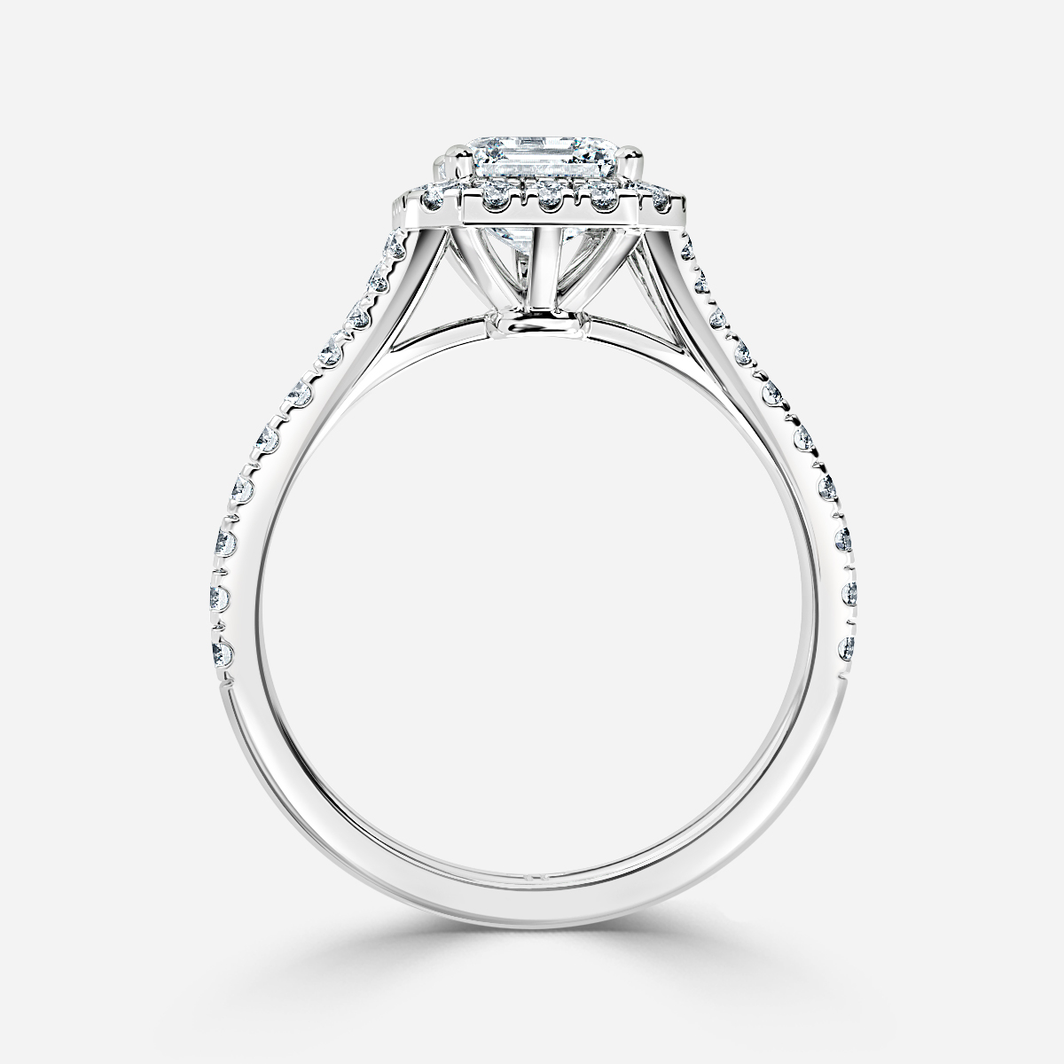 Arya Platinum Halo Engagement Ring