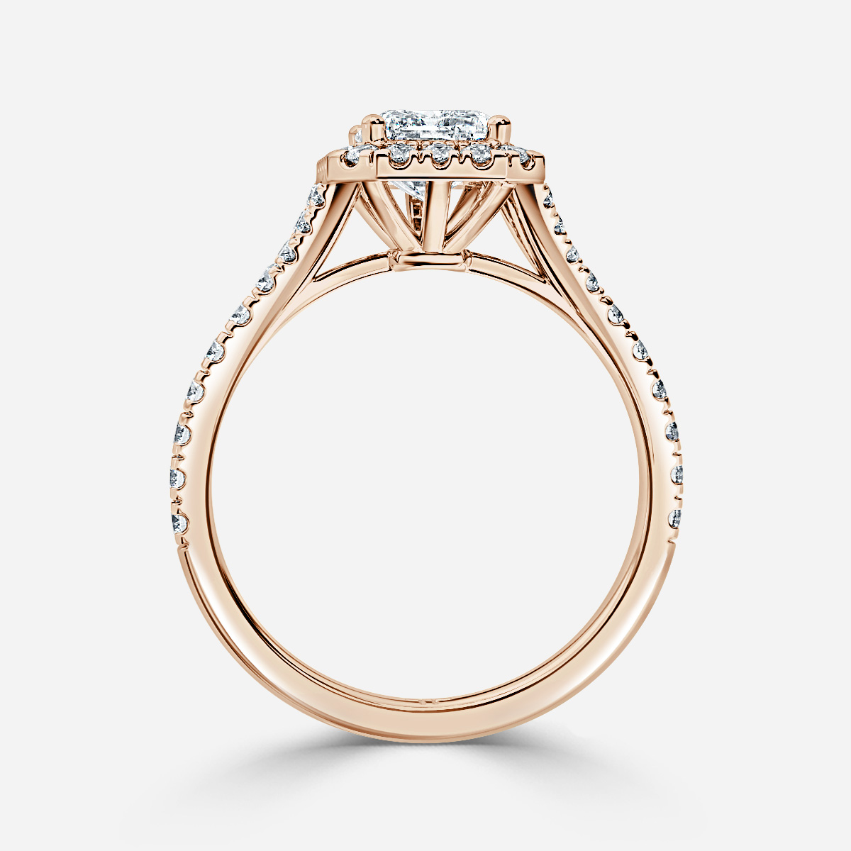 Arya Rose Gold Halo Engagement Ring