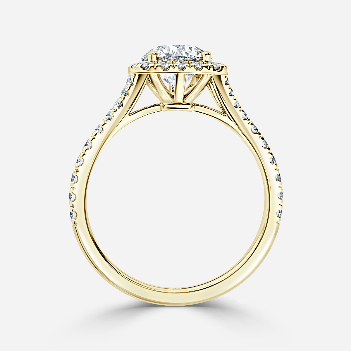 Arya Yellow Gold Halo Engagement Ring