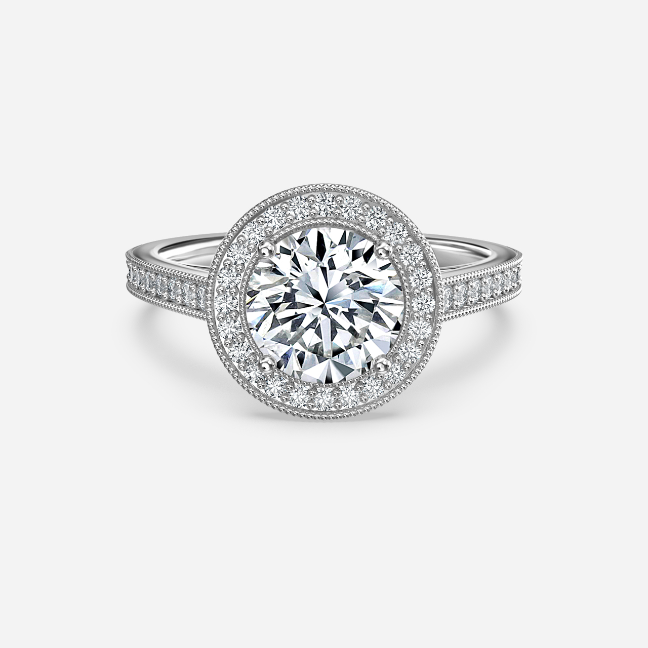 Alika Platinum Vintage Engagement Ring