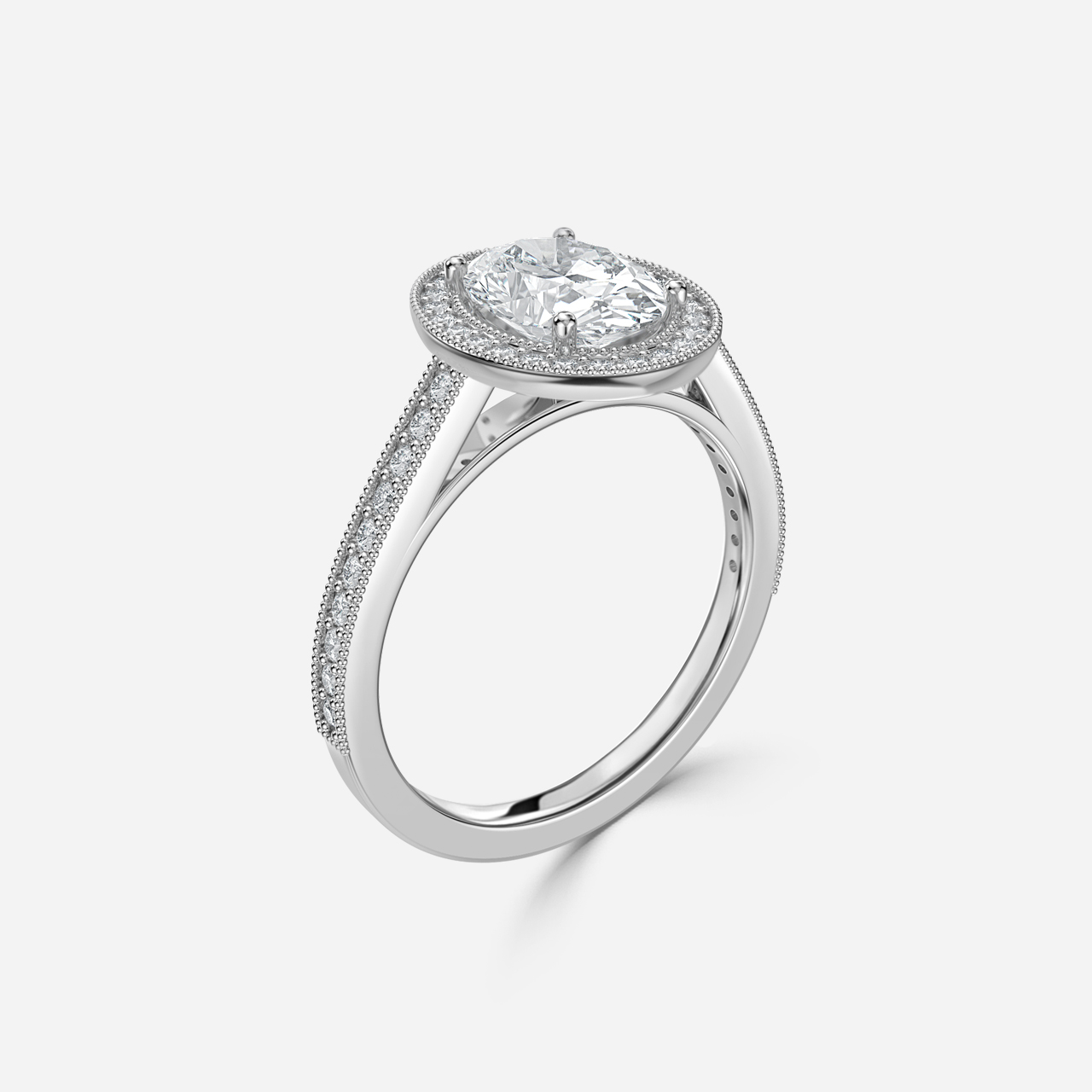 Alika White Gold Halo Engagement Ring