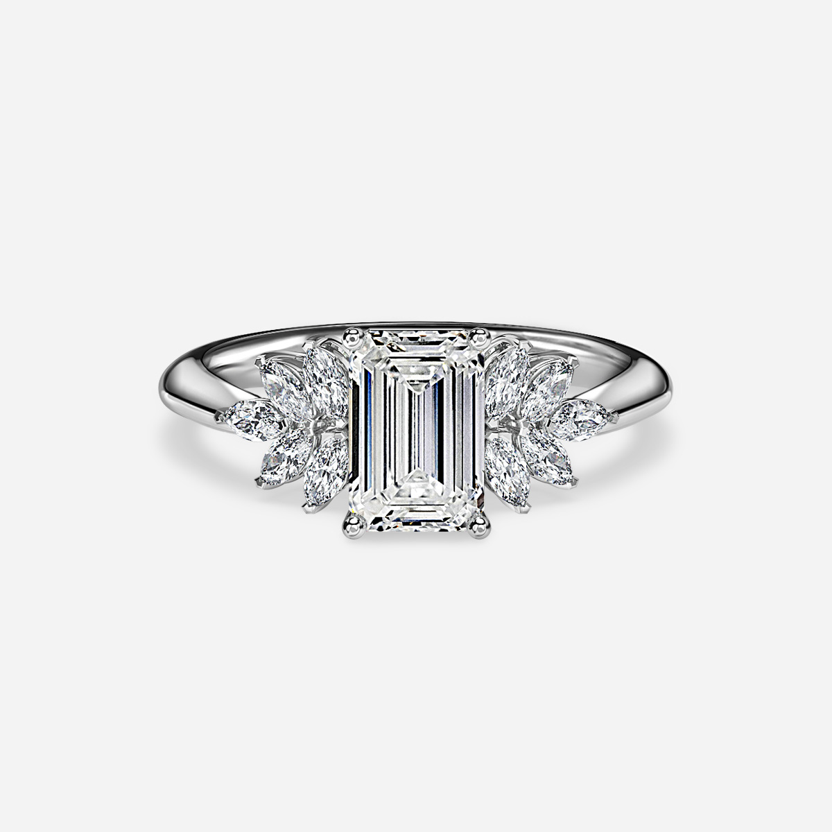 Anastasia Platinum Cluster Engagement Ring