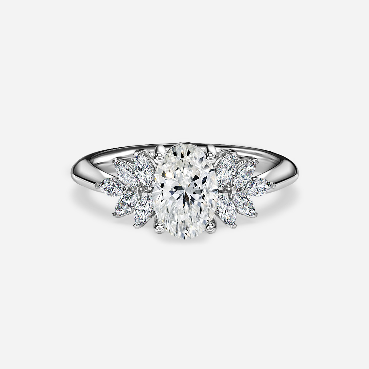 Anastasia Platinum Cluster Engagement Ring