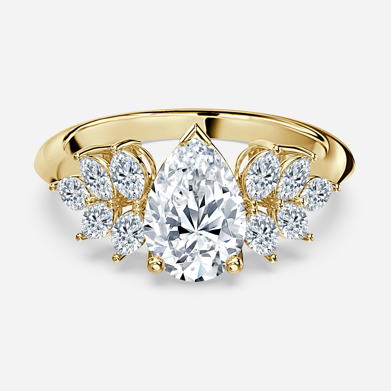 Anastasia Yellow Gold Unique Engagement Ring