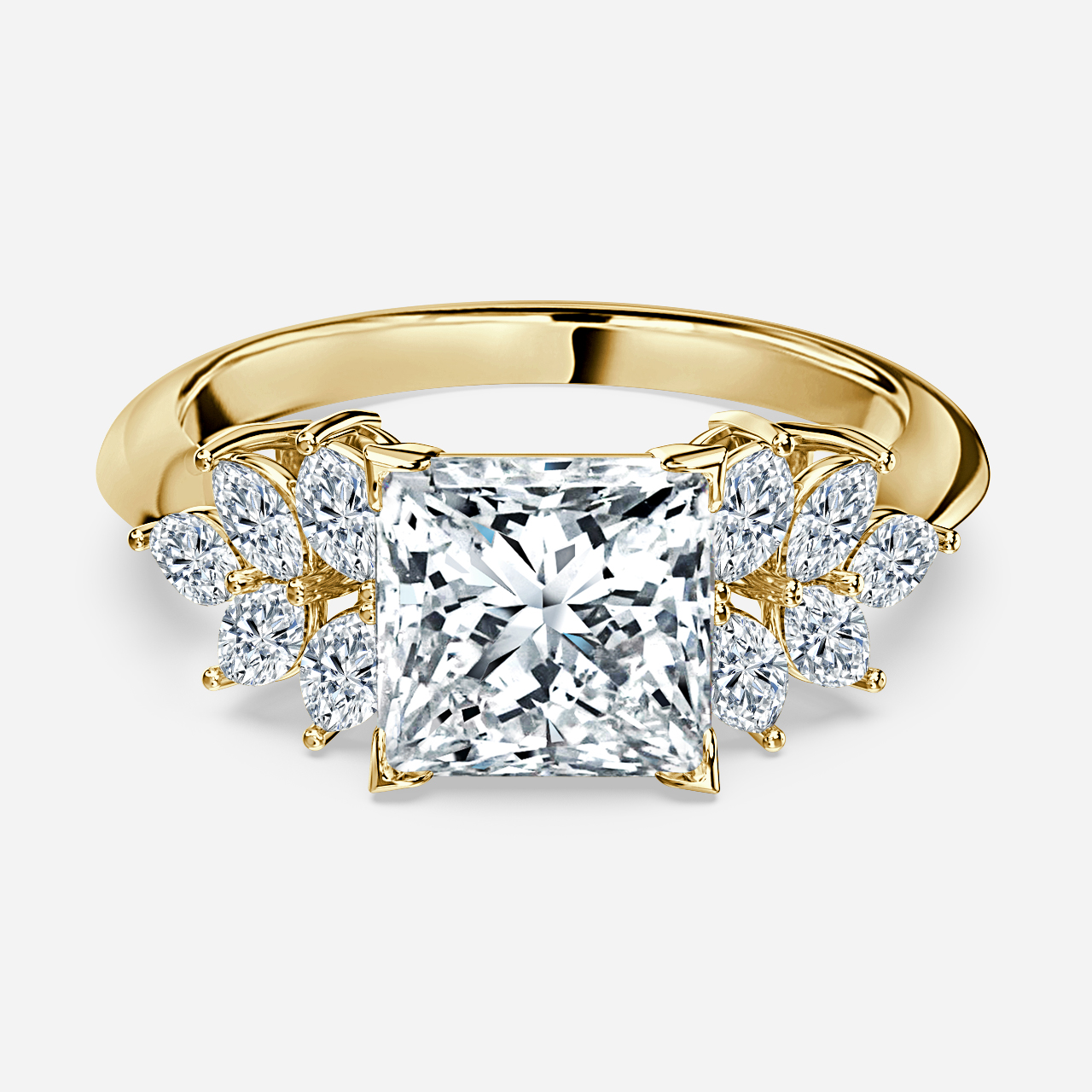 Anastasia Yellow Gold Unique Engagement Ring