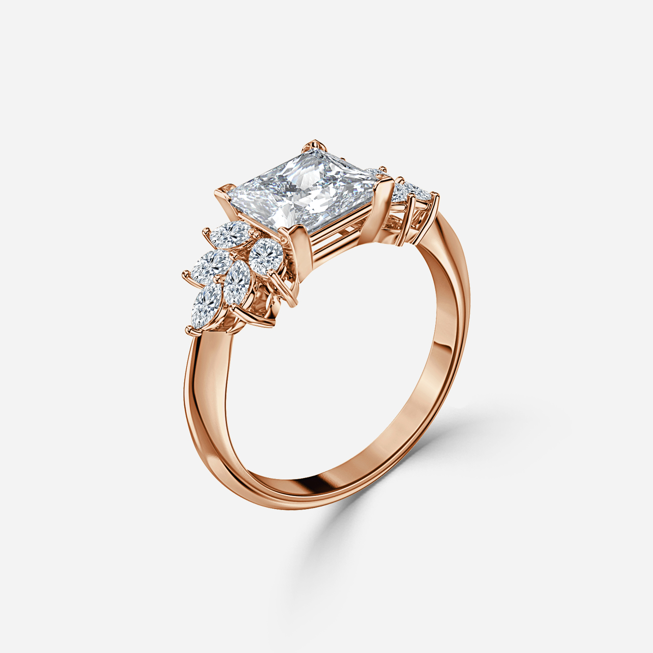 Anastasia Rose Gold Unique Engagement Ring