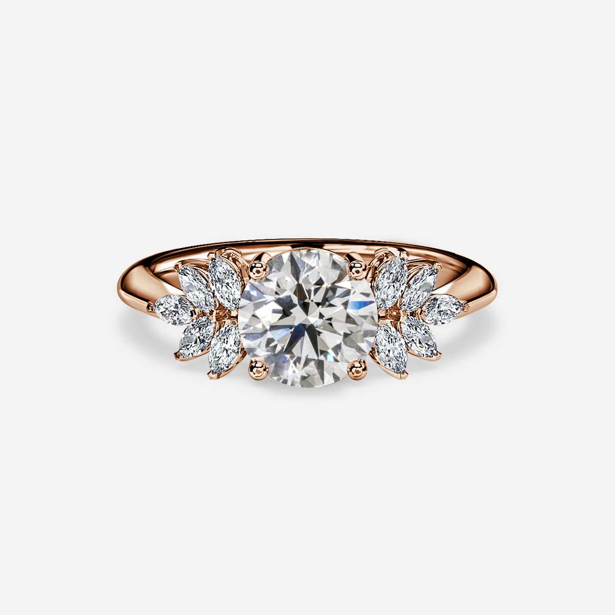 Anastasia Rose Gold Cluster Engagement Ring