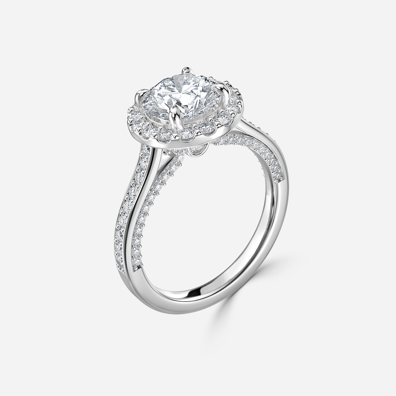 Augusta White Gold Halo Engagement Ring