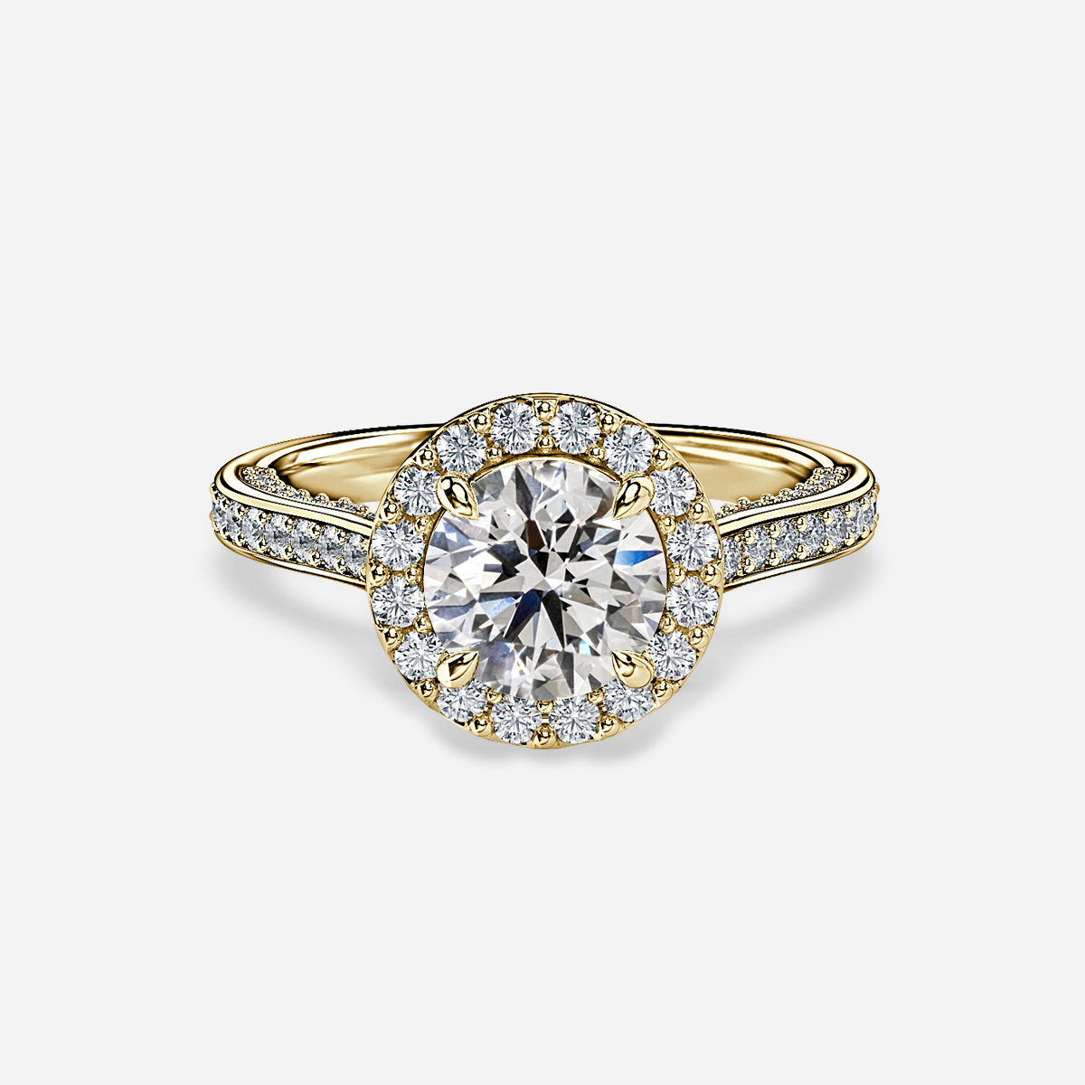 Augusta Yellow Gold Halo Engagement Ring