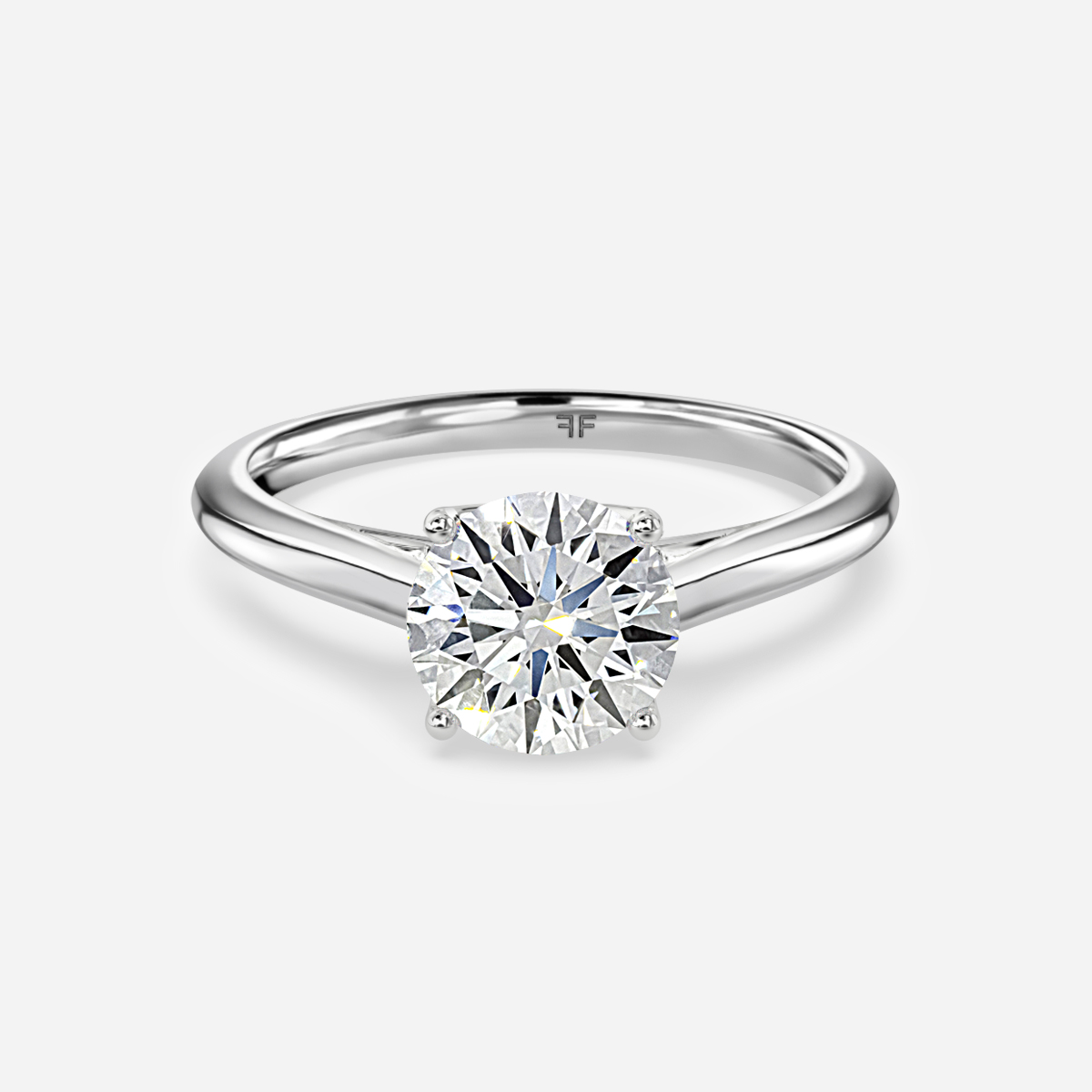 Dalia White Gold Flower Engagement Ring Flawless Fine Jewellery London