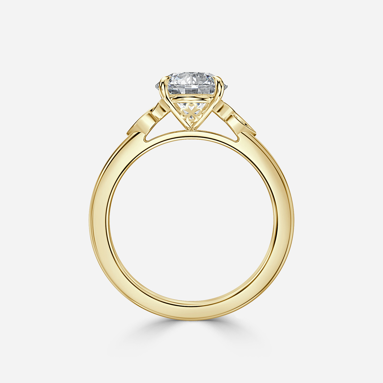 Celtic Song Yellow Gold Vintage Engagement Ring