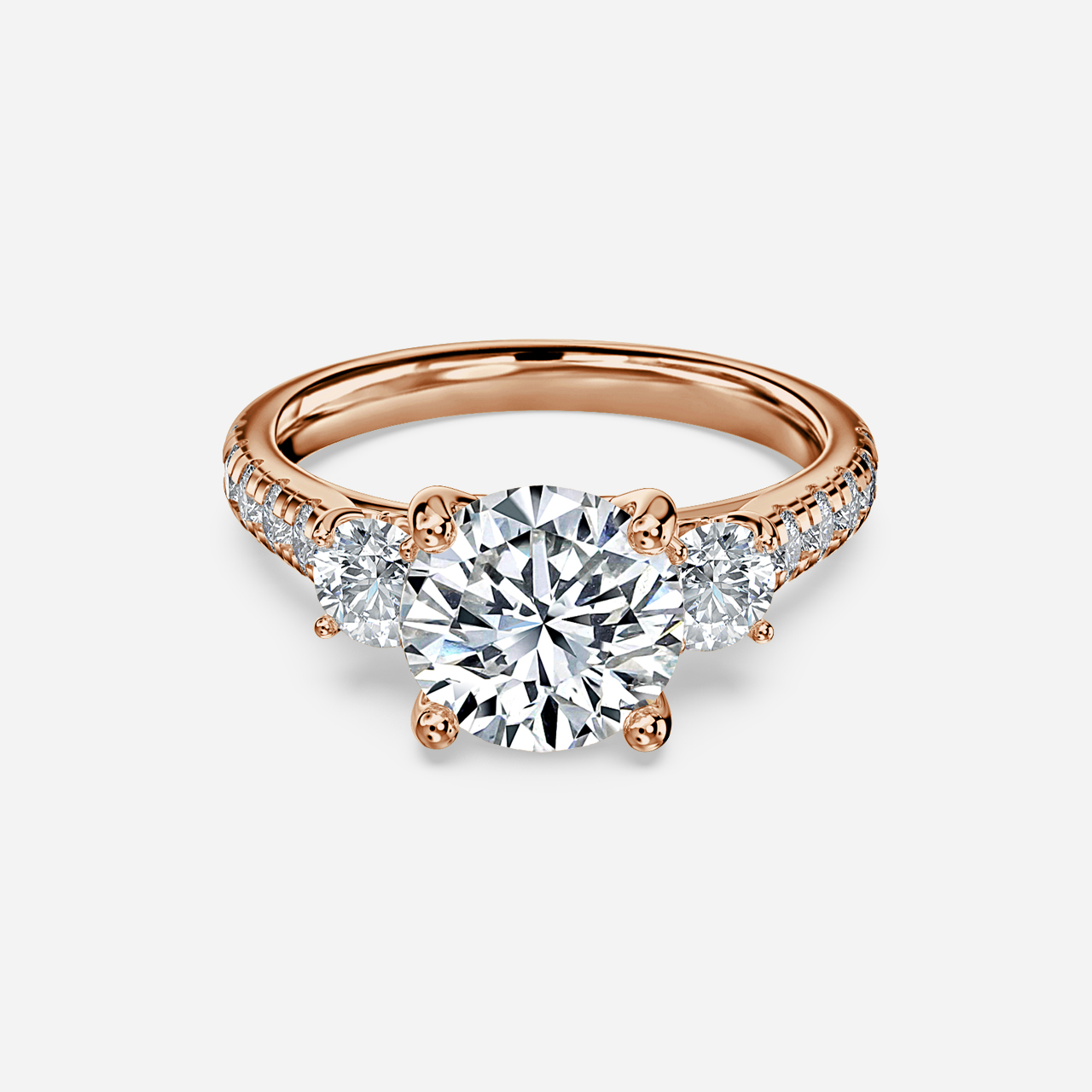 Crown Rose Gold Dainty Engagement Ring