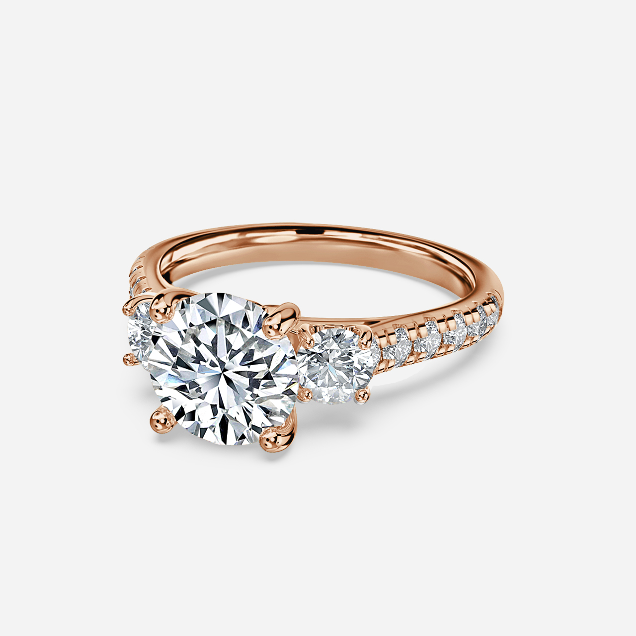 Crown Rose Gold Dainty Engagement Ring