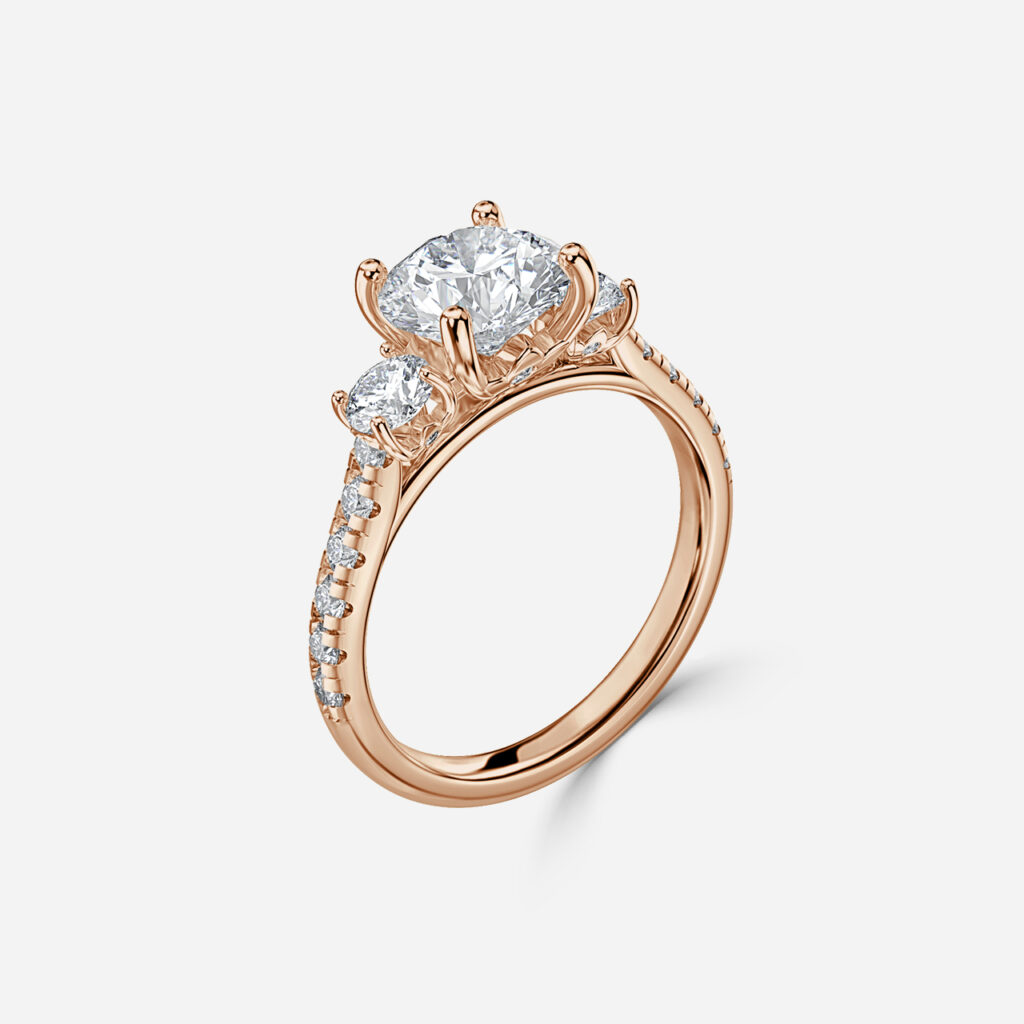 Crown Rose Gold Engagement Ring