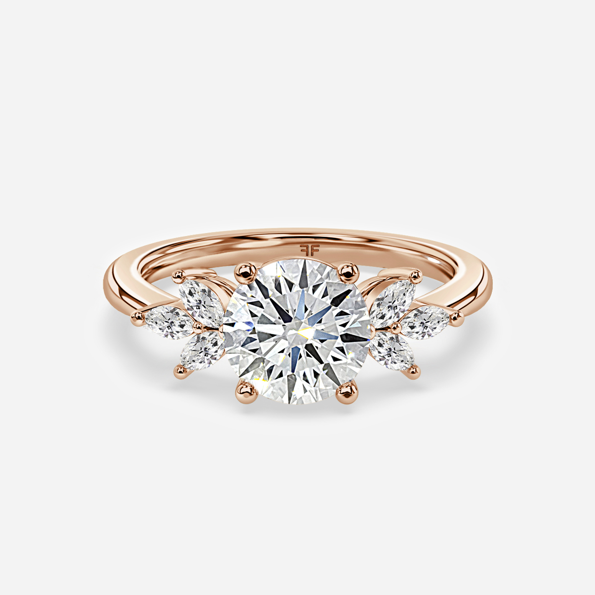 Adriana Rose Gold Flower Engagement Ring