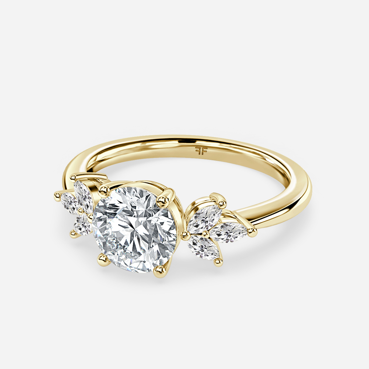 Adriana Yellow Gold Trilogy Engagement Ring