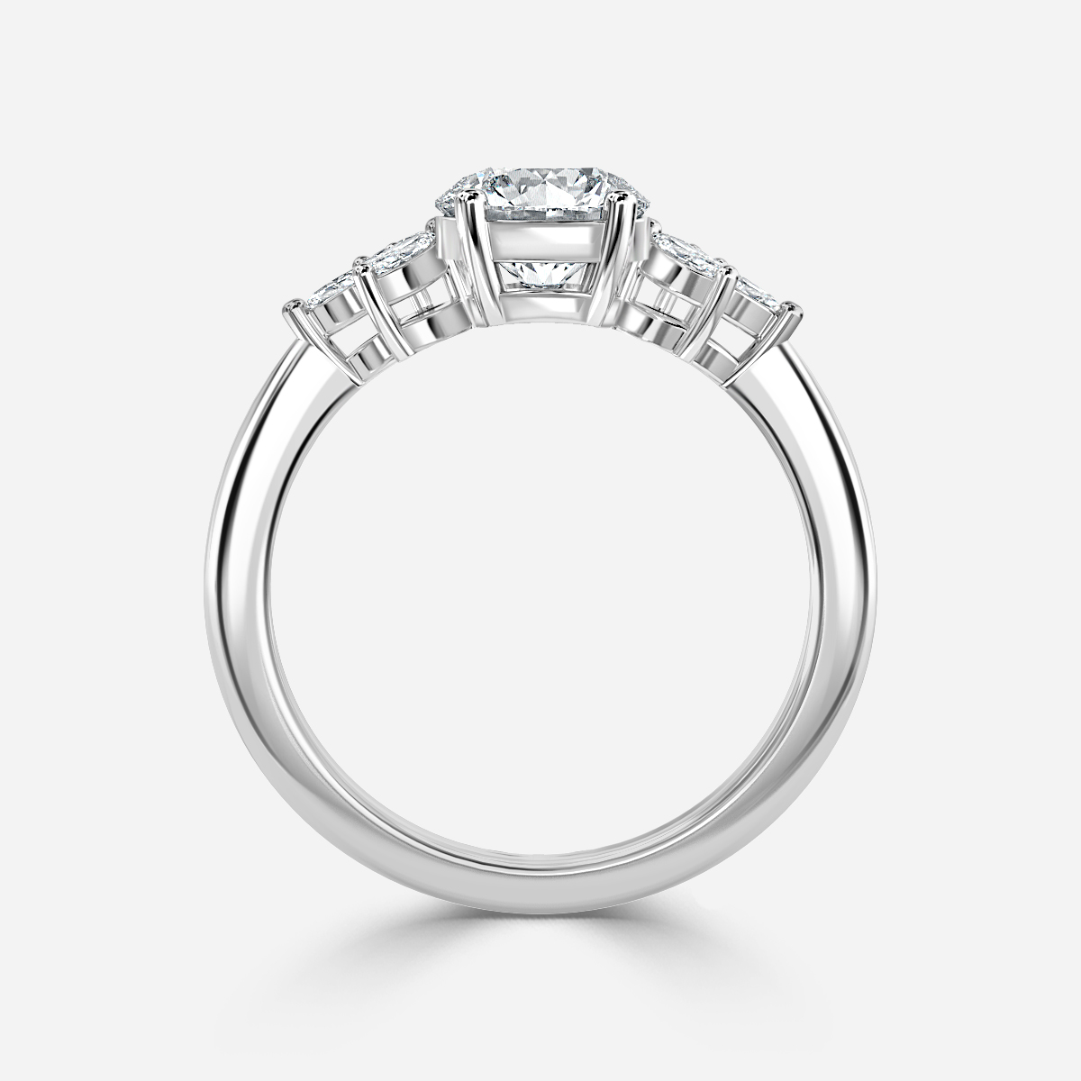 Adriana Platinum Trilogy Engagement Ring