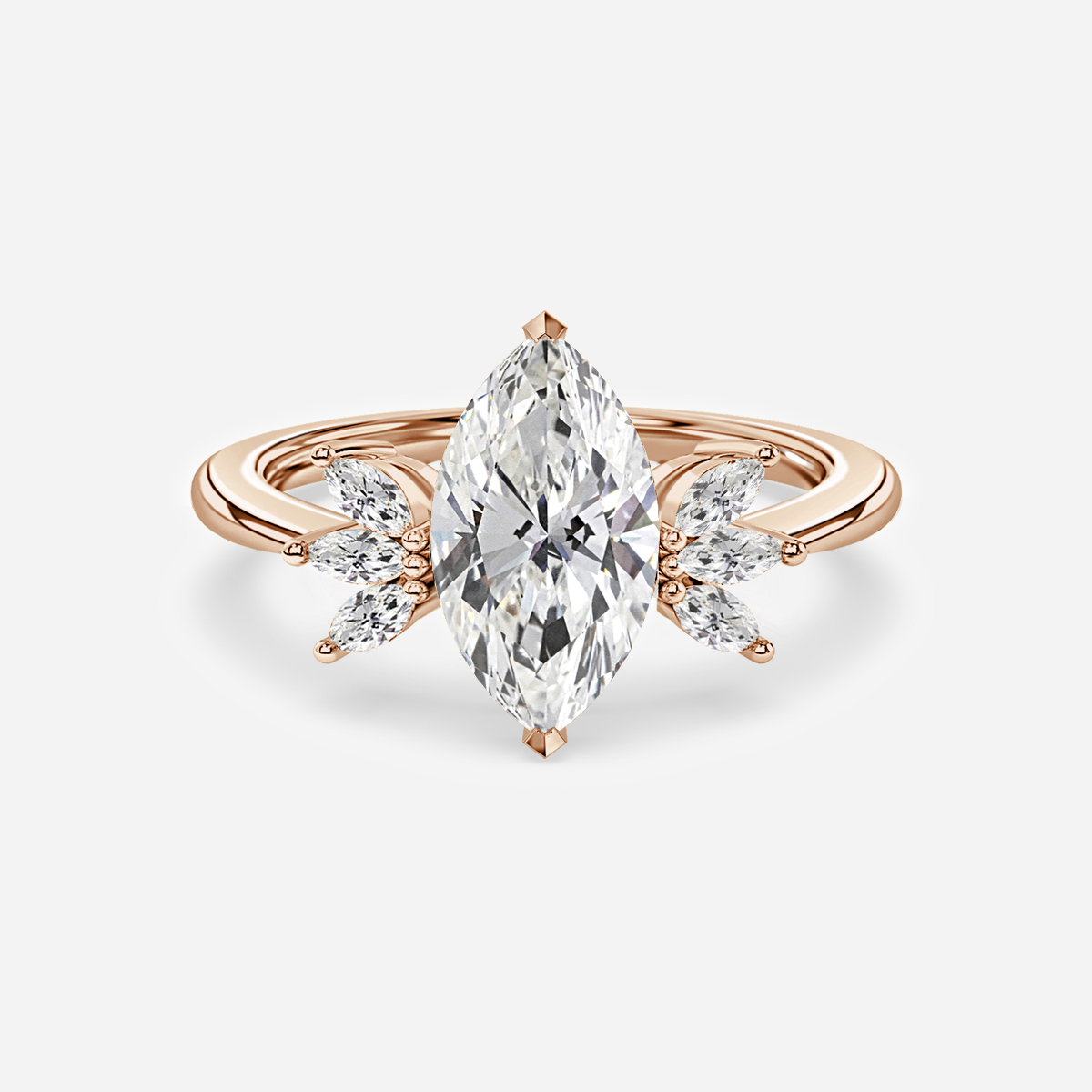 Enaya Rose Gold Cluster Engagement Ring