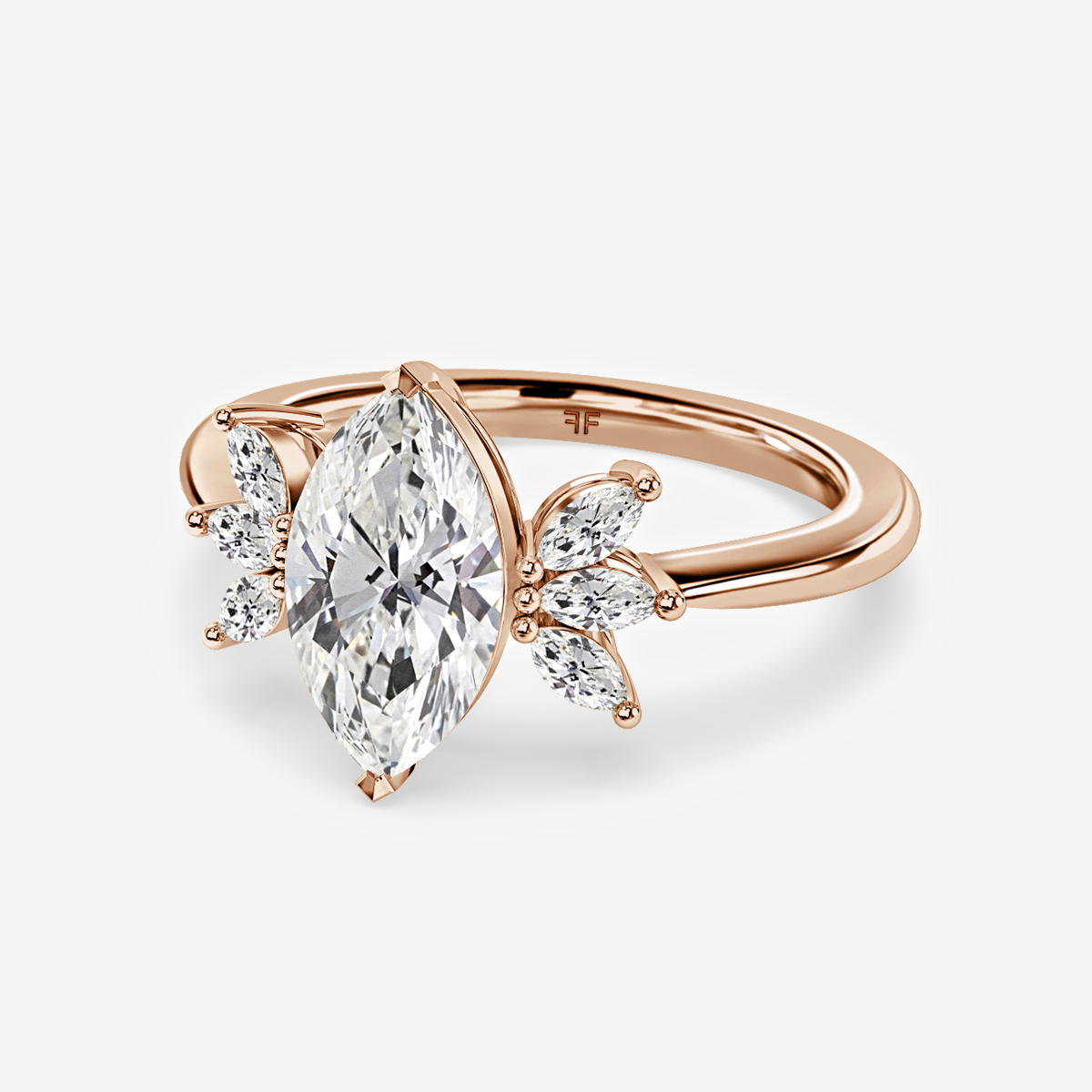 Enaya Rose Gold Cluster Engagement Ring