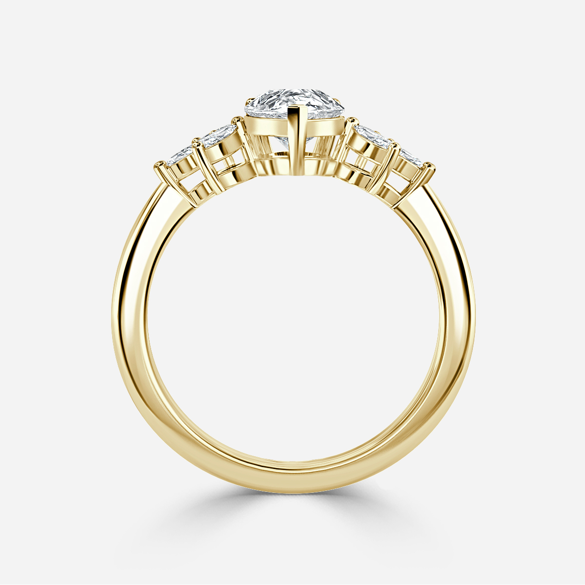 Adriana Yellow Gold Trilogy Engagement Ring