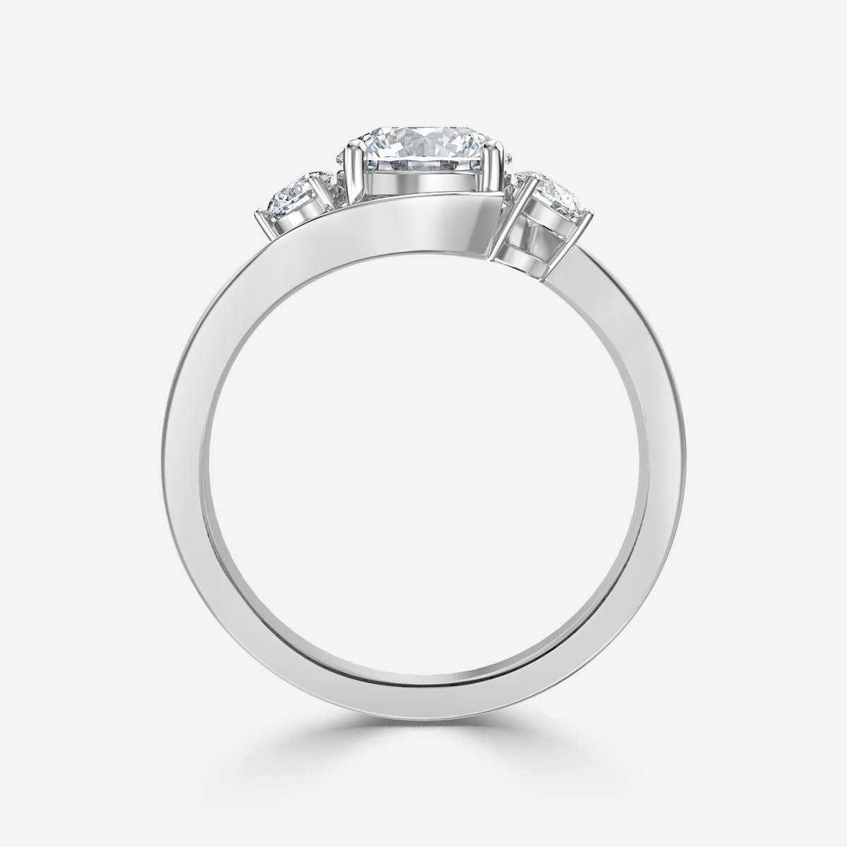 Demi Platinum Unique Engagement Ring