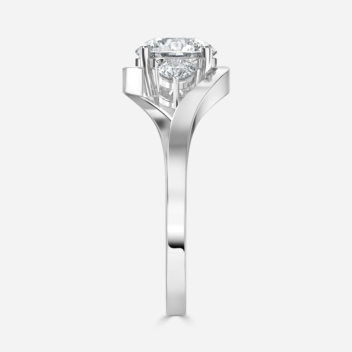 Demi Platinum Unique Engagement Ring
