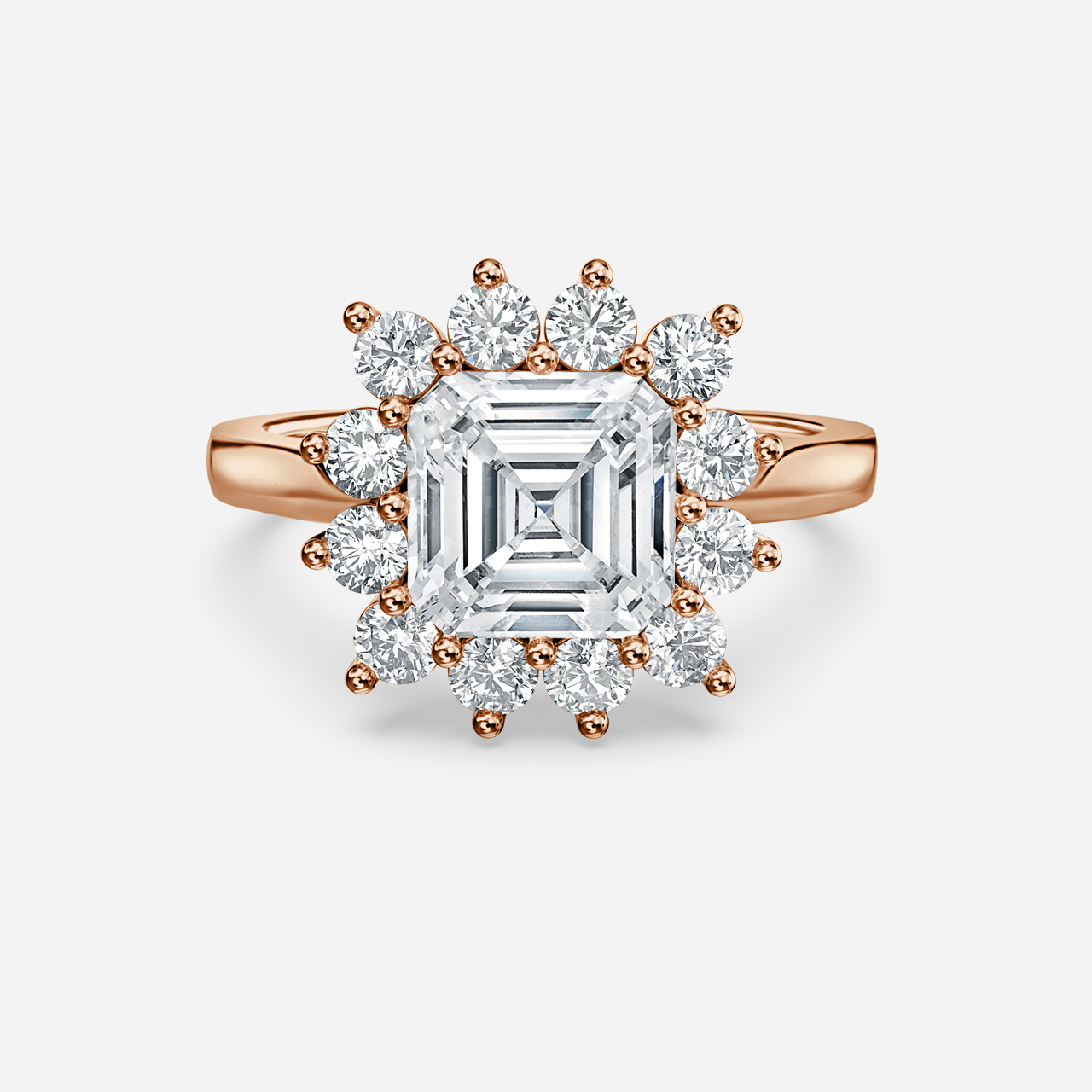 Diana Rose Gold Cluster Engagement Ring