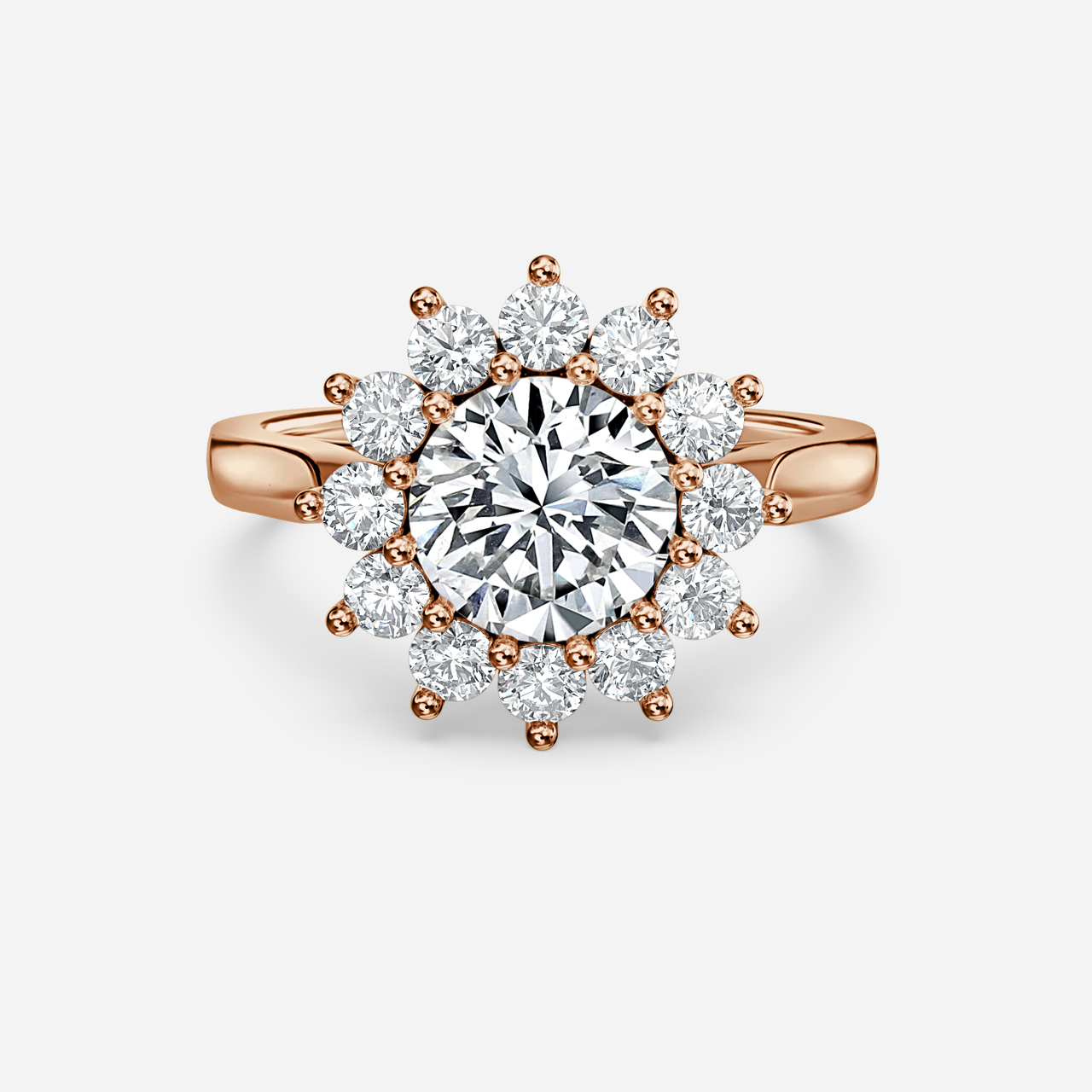 Diana Rose Gold Cluster Engagement Ring