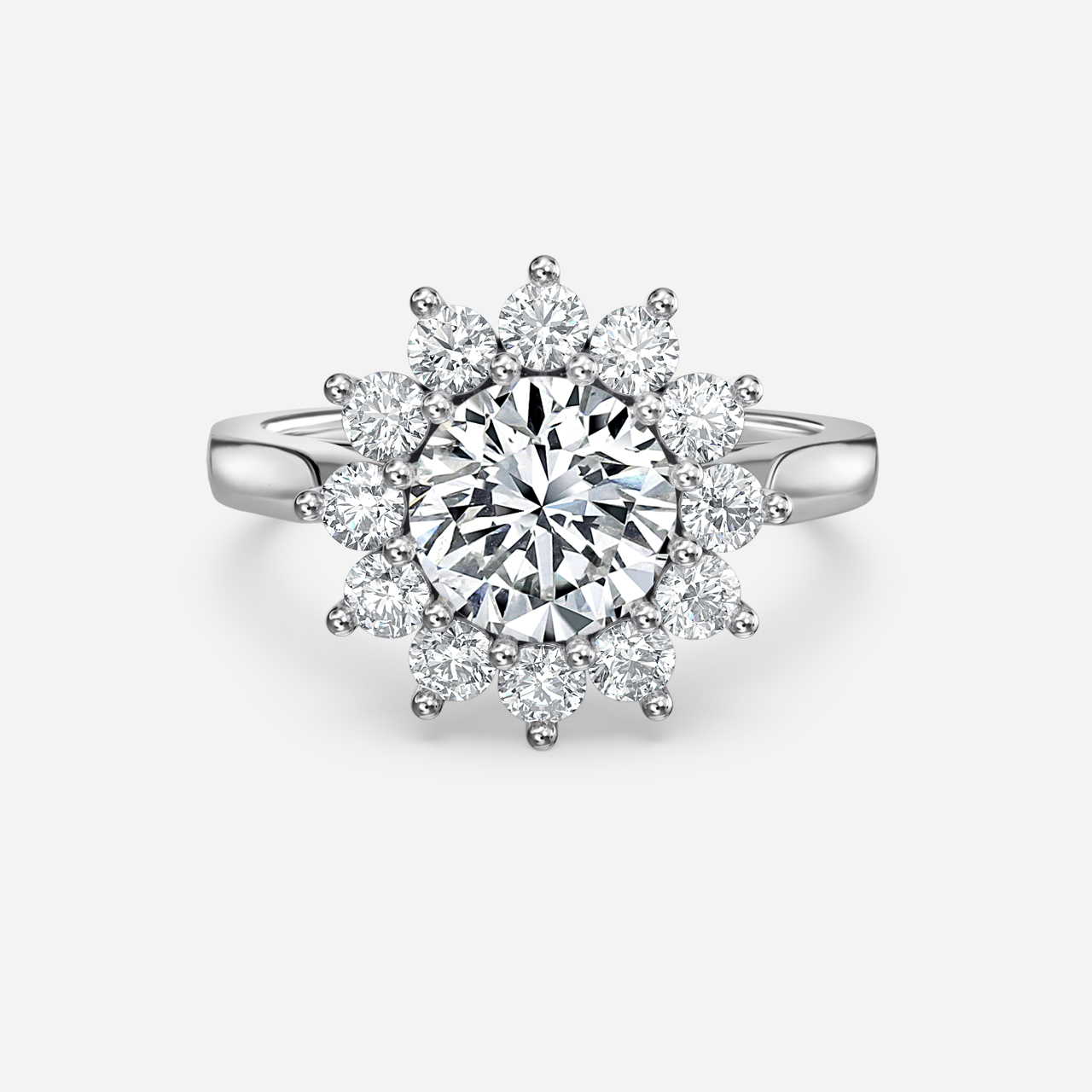 Diana Platinum Cluster Engagement Ring