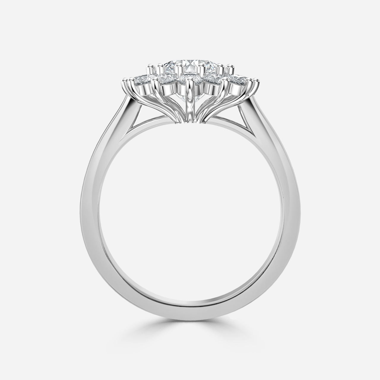 Diana Platinum Cluster Engagement Ring