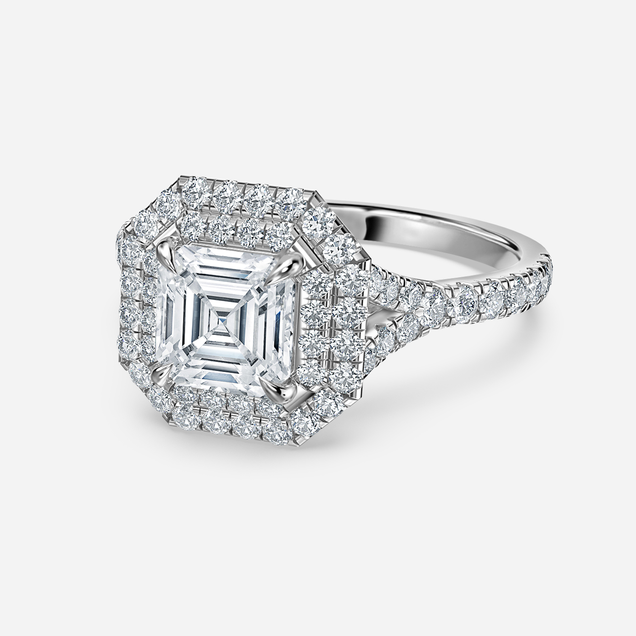 Olympia Platinum Halo Engagement Ring